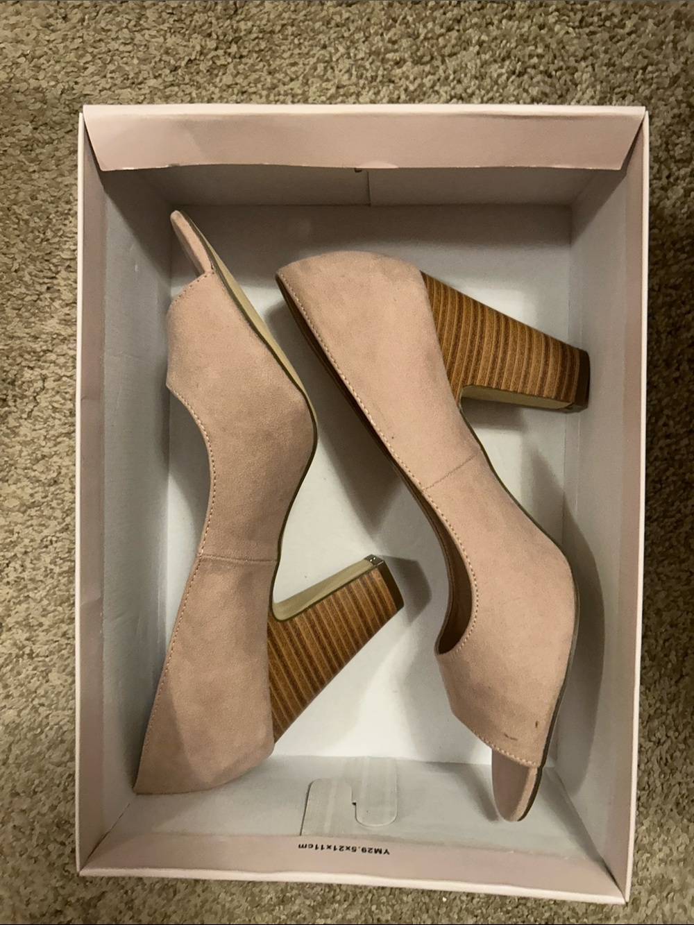 JustFab Dusty Pink Open-Toe Pumps. NWT. 10
